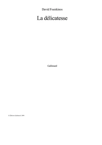 (La délicatesse) de Maison, couverture du livre