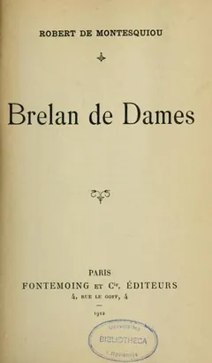 Brelan des dames de Robert, comte de Montesquiou-Fézensac, couverture du livre