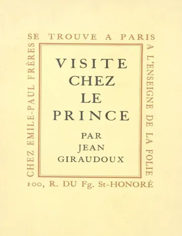 Visite chez le prince de Jean Giraudoux, couverture du livre
