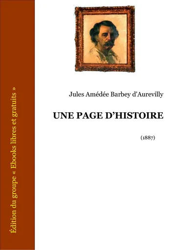Une page d'histoire de Jules Amédée Barbey d'Aurevilly, couverture du livre