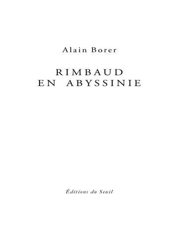 Rimbaud en Abyssinie d’Alain Borer, couverture du livre