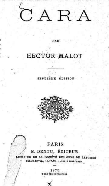 Cara d’Hector Malot, couverture du livre