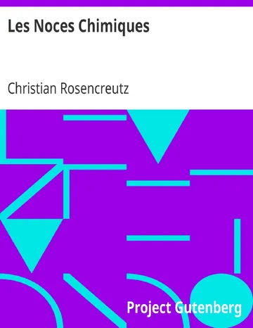 Les Noces Chimiques de Christian Rosencreutz, couverture du livre