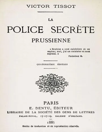 La police secrète prussienne de Victor Tissot, couverture du livre