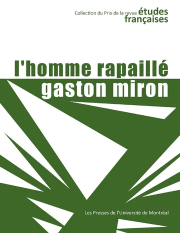 L'homme rapaillé de Gaston Miron, couverture du livre