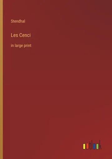 Les Cenci de Stendhal, couverture du livre