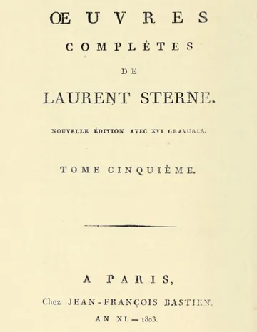 Oeuvres complètes, tome 5 de Laurence Sterne, couverture du livre