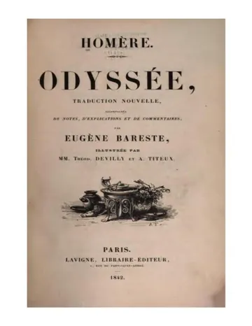 Odyssée d’Homère - traduction de Bareste, couverture du livre