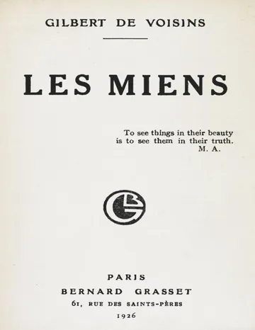 Les miens d’Auguste Gilbert de Voisins, couverture du livre