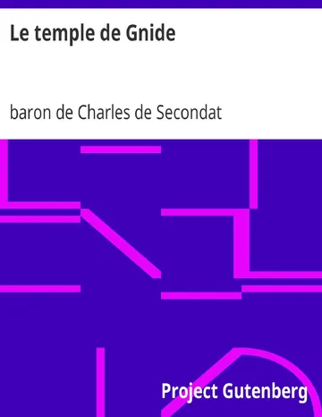 Le temple de Gnide de baron de Charles de Secondat Montesquieu, couverture du livre