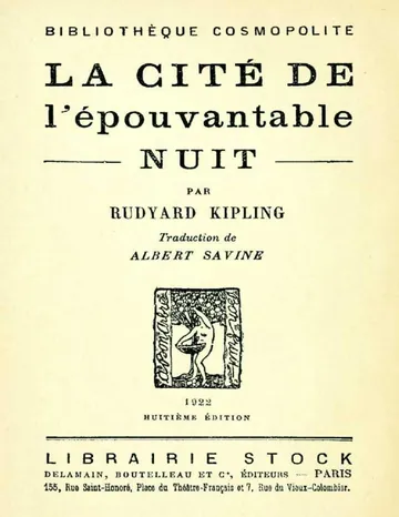La cité de l'épouvantable nuit de Rudyard Kipling, couverture du livre