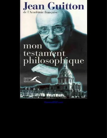 Mon testament philosophique de Jean Guitton, couverture du livre