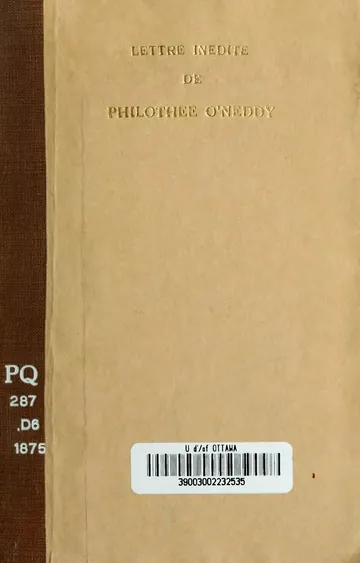 Lettre inédite de Philothée O’Neddy, couverture du livre