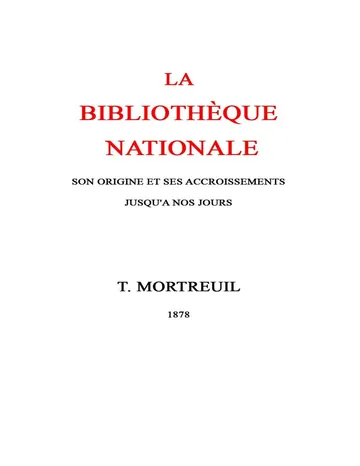 La bibliothèque nationale de Th. Mortreuil, couverture du livre