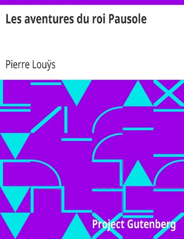 Les aventures du roi Pausole de Pierre Louÿs, couverture du livre