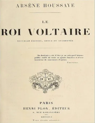 Le roi Voltaire d’Arsène Houssaye, couverture du livre