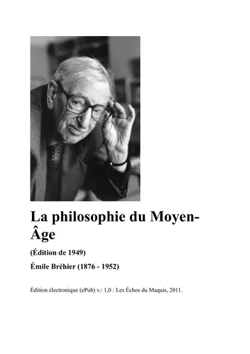 La philosophie du Moyen-Âge (1949) d’Émile Bréhier, couverture du livre