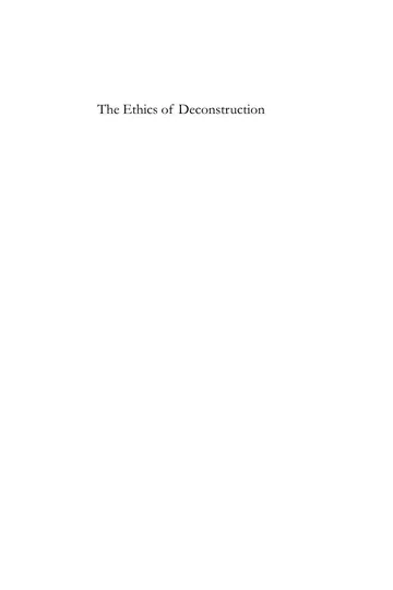 OceanofPDF.com The Ethics of Deconstruction French Edition de Simon Critchley, couverture du livre