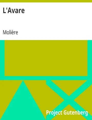 L'Avare de Molière, couverture du livre