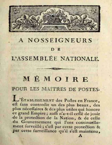 A Nosseigneurs de l'Assemblée nationale: Mémoire pour les maîtres de postes d’Anonymous, couverture du livre