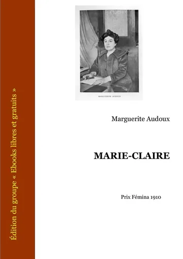 Marie-Claire de Marguerite Audoux, couverture du livre