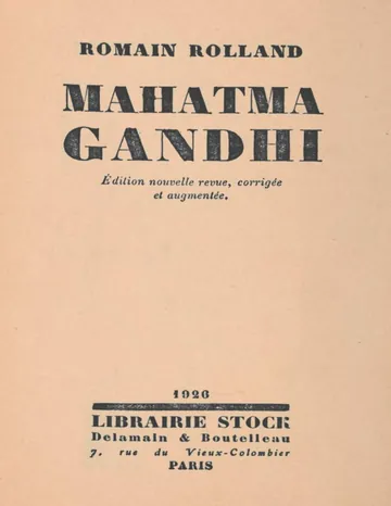 Mahatma Gandhi de Romain Rolland, couverture du livre