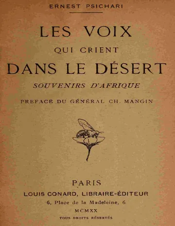 Les voix qui crient dans le désert d’Ernest Psichari, couverture du livre