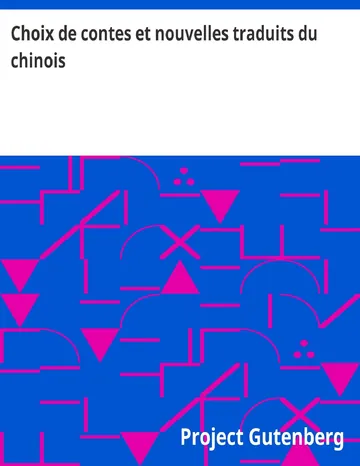 Choix de contes et nouvelles traduits du chinois d’Unknown, couverture du livre