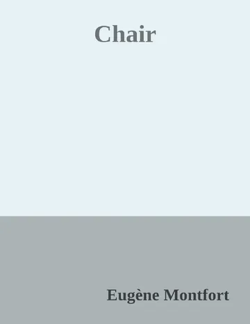 Chair d’Eugène Montfort, couverture du livre