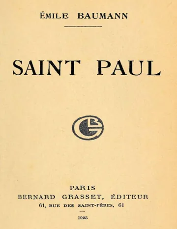 Saint Paul d’Emile Baumann, couverture du livre