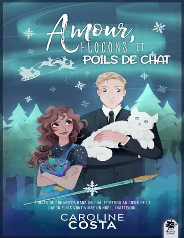 Amour, flocons et poils de chat de Caroline Costa, couverture du livre