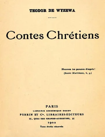 Contes Chrétiens de Teodor de Wyzewa, couverture du livre