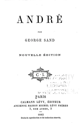 André de George Sand, couverture du livre