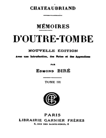 Mémoires d'Outre-Tombe, Tome 3 de vicomte de François-René Chateaubriand, couverture du livre
