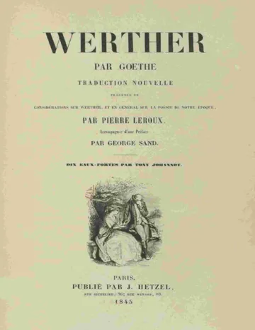 Werther de Johann Wolfgang von Goethe, couverture du livre