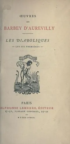 Les diaboliques de J. (Jules) Barbey d'Aurevilly, couverture du livre