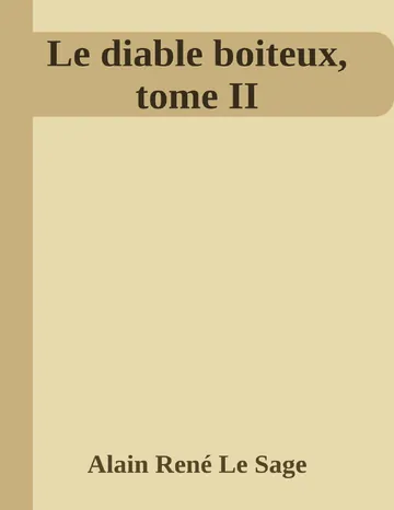 Le diable boiteux, tome II d’Alain René Le Sage, couverture du livre