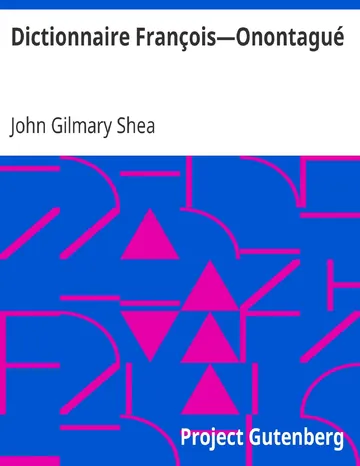 Dictionnaire François—Onontagué de John Gilmary Shea, couverture du livre
