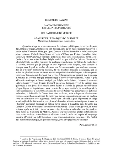 Sur Catherine De Médicis d’Honoré Balzac, couverture du livre