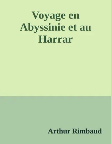 Voyage en Abyssinie et au Harrar d’Arthur Rimbaud, couverture du livre