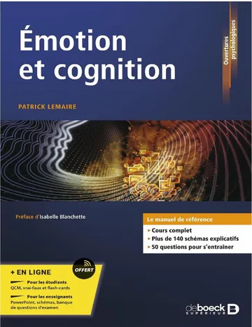 Émotion et cognition de Patrick Lemaire, couverture du livre