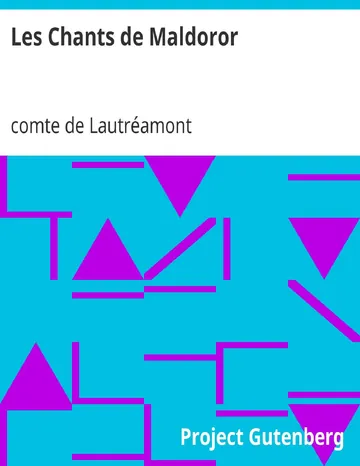Les Chants de Maldoror de comte de Lautréamont, couverture du livre