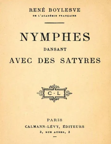 Nymphes dansant avec des satyres de René Boylesve, couverture du livre