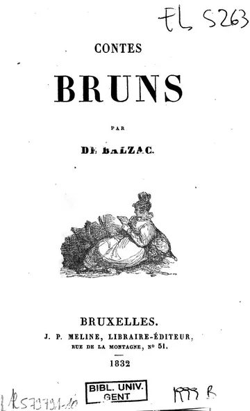 Contes bruns d’Honoré de Balzac, couverture du livre