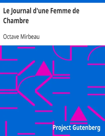 Le Journal d'une Femme de Chambre d’Octave Mirbeau, couverture du livre