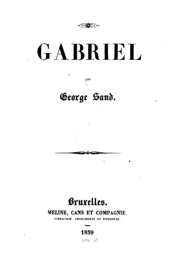 Gabriel de George Sand, couverture du livre