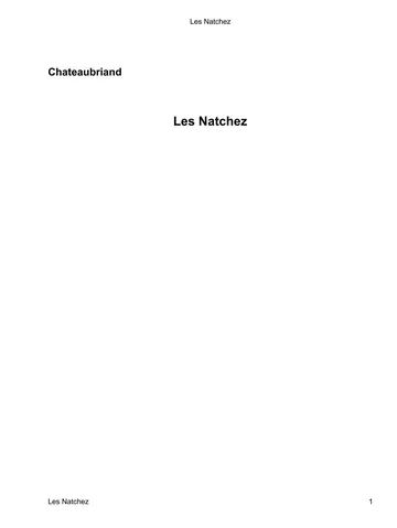 Les Natchez de Chateaubriand, couverture du livre