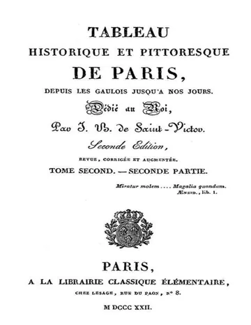 Tableau historique et pittoresque de Paris depuis les Gaulois jusqu'à nos jours (Volume 4/8) de J. B. de Saint-Victor, couverture du livre