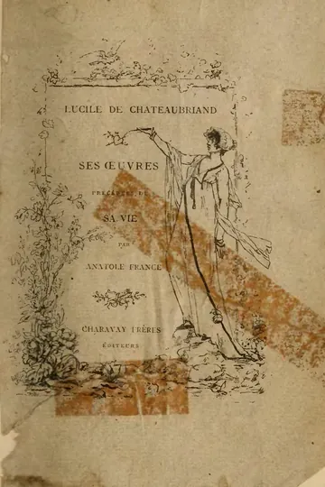 Lucile de Chateaubriand, ses contes, ses poèmes, ses lettres de Lucile de Chateaubriand, couverture du livre