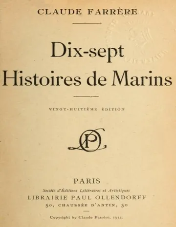 Dix-sept histoires de marins de Claude Farrère, couverture du livre